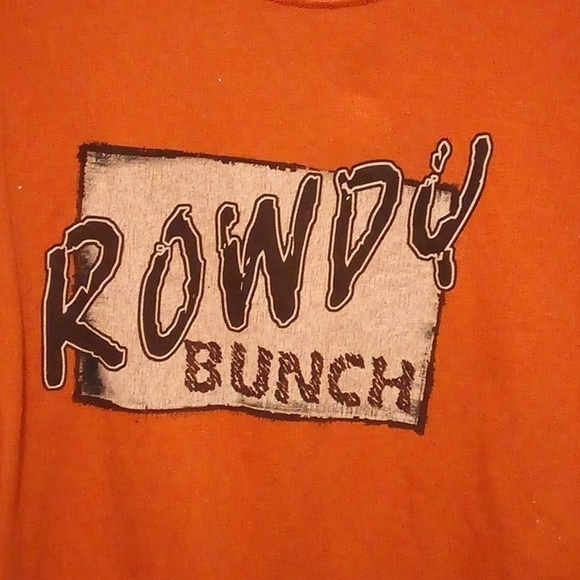 "ROWDY BUNCH" Short Sleeve Orange T-Shirt - Size Large - Picture 2 of 9